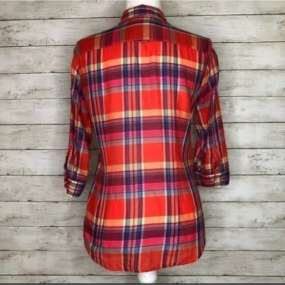 American Eagle Outfitters Plaid Button Down Shirt | Women's Size Small Petite - Picture 2 of 4